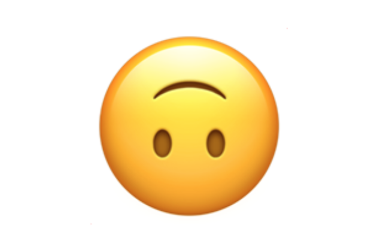 Ilustrasi emoji wajah terbalik.