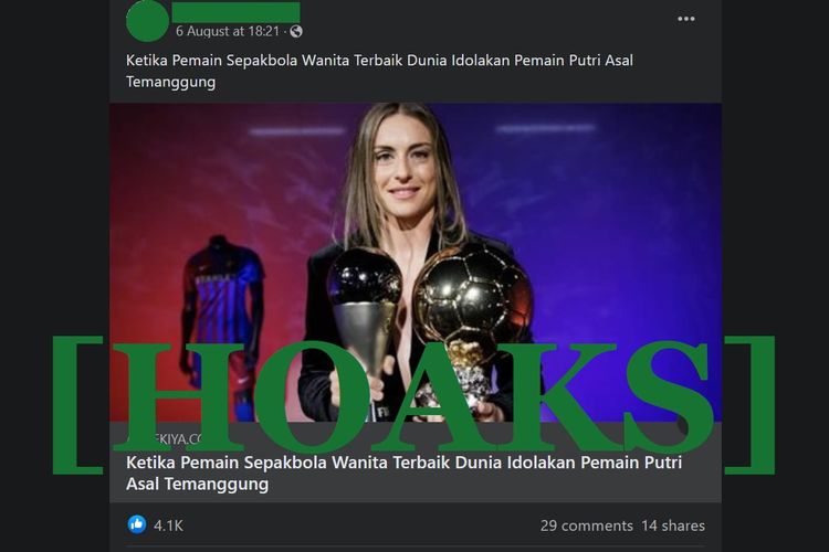 Hoaks Alexia Puttelas mengidolakan pemain putri asal Temanggung