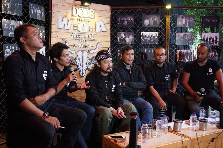 Steering commite dan juri Wacken Metal Battle Indonesia dalam jumpa pers di Kantin Nation The Panas Dalam, Bandung, Rabu (10/5/2017).
