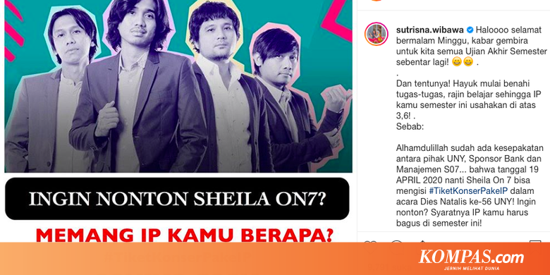 Mahasiswa UNY Mau Nonton Konser Sheila On 7 Gratis? Syaratnya IP Minimal 3