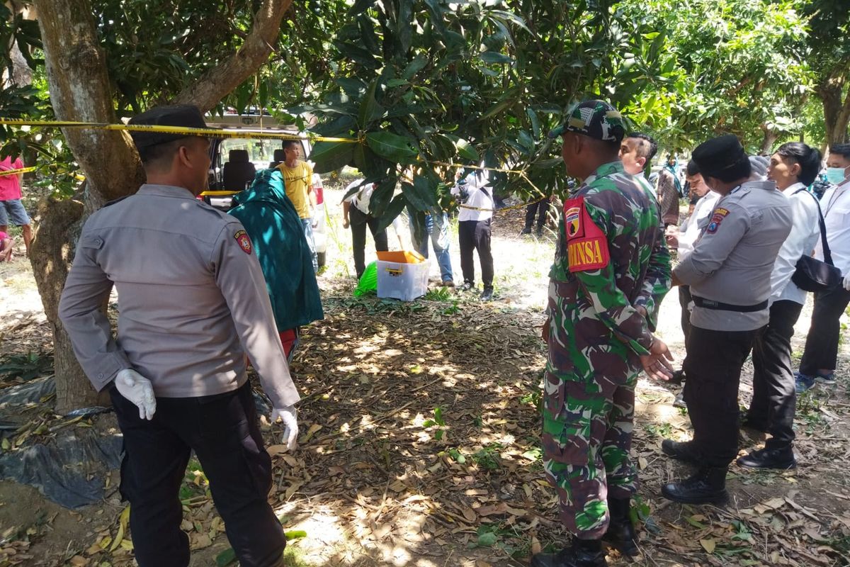 Foto: Seorang pria didtemukan tewas gantung diri di pohon mangga di Desa Klatakan, Kecamatan Kendit, Kabupaten Situbondo, Provinsi Jawa Timur pada Senin (2/9/2024).