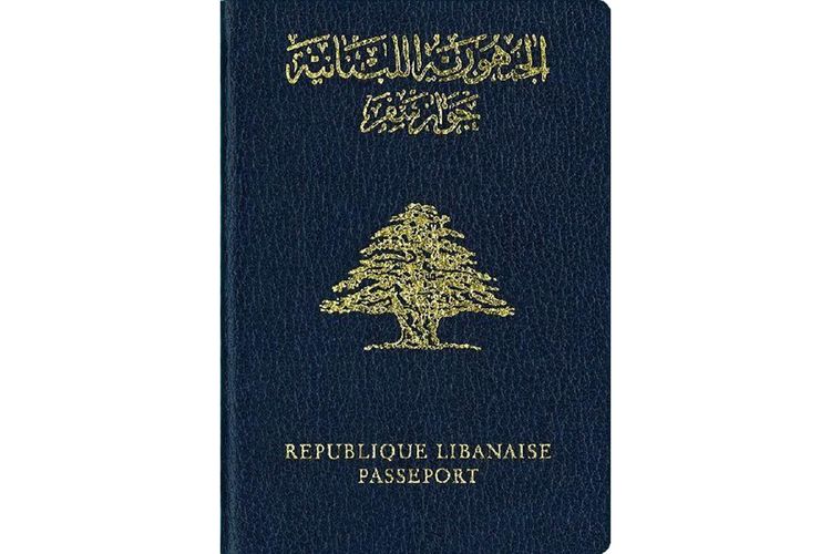 Ilustrasi paspor Lebanon.