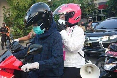 Sosialisasi Covid-19 Pakai Motor, Risma: Supaya Warga Tahu Kita Masih Belum Aman