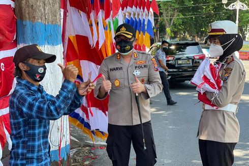 Ribuan Bendera Merah Putih dari PKL di Nganjuk Diborong, Dibagikan ke Warga