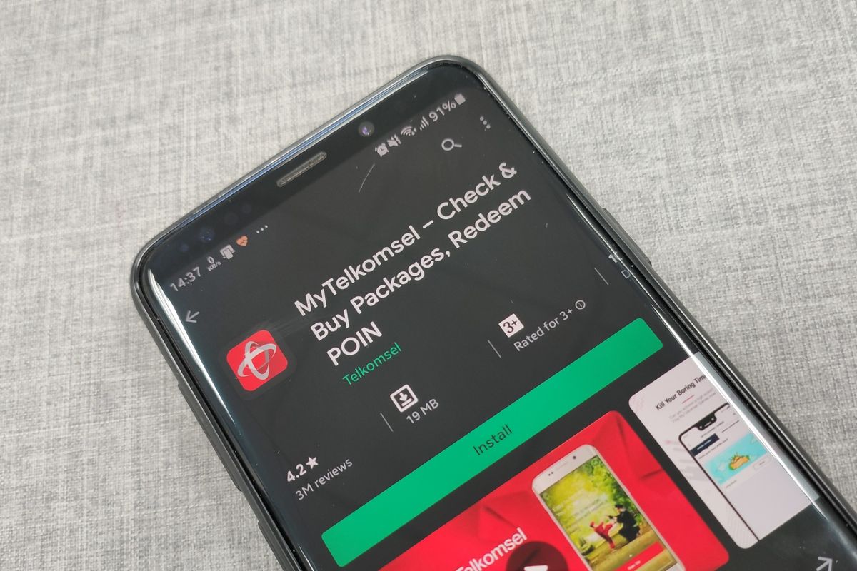 Aplikasi MyTelkomsel di Google Play Store.