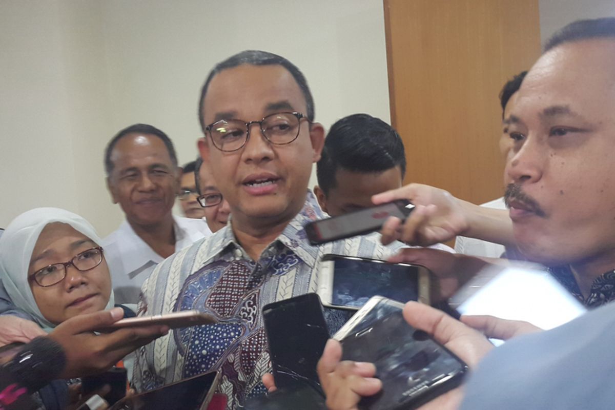 Gubernur terpilih DKI Jakarta Anies Baswedan di Gedung DPRD DKI Jakarta, Jalan Kebon Sirih, Selasa (10/10/2017).