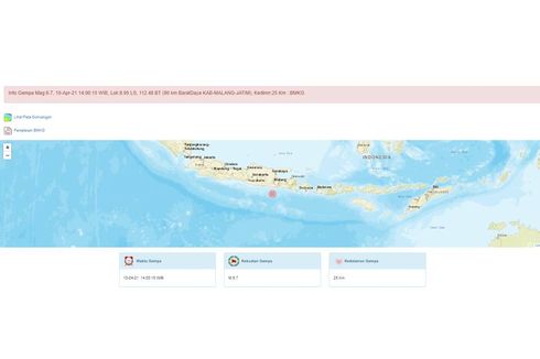 Gempa Magnitudo 6.7 Berpusat di Malang, Terasa di Sejumlah Wilayah di Jawa