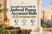 Jumadil Awal 1448 H: Jadwal Puasa Ayyamul Bidh Oktober 2026