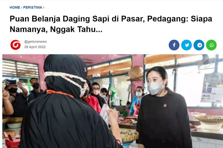 Judul asli berita Gelora News, 28 April 2022, yang disunting dan disebarkan di Facebook