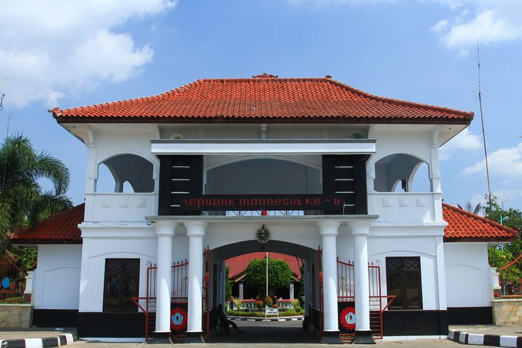 main gate of official residence of Brebes Regency. Central Java. Indonesia. 02 September 2013