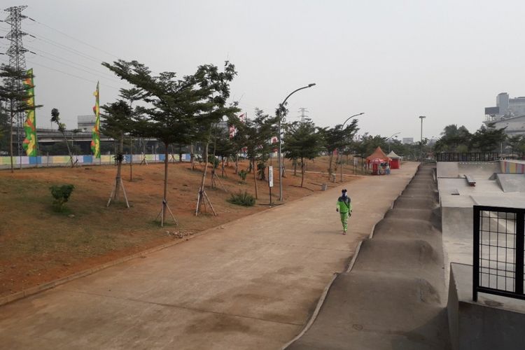 Suasana di RTH Kalijodo, Jakarta Utara, Senin (23/7/2018).