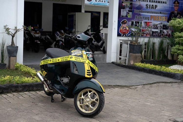 Motor yang digunakan balap liar di Jalan Lingkar Luar Karawang pada Kamis (30/9/2021) pagi kini telah diamankan Polres Karawang.