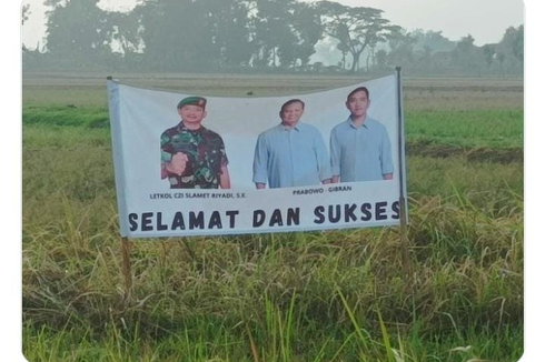 TNI Sebut Spanduk Foto Dandim Sukoharjo Bersama Prabowo-Gibran sebagai Proganda Negatif