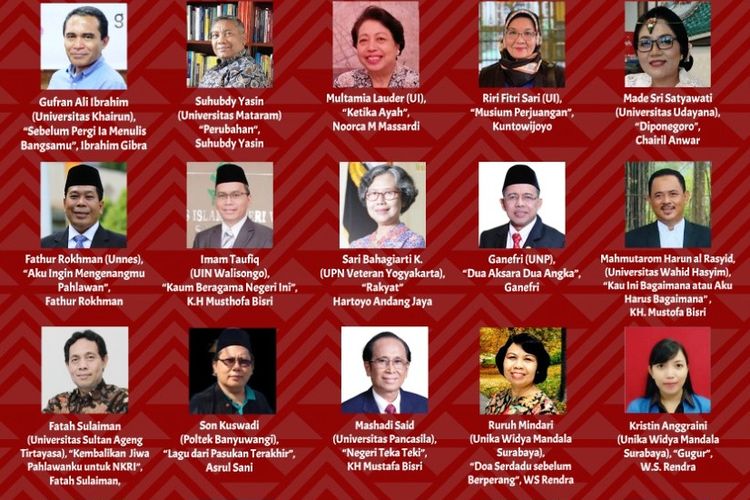 Para rektor, guru besar dan akademisi perguruan tinggi se-Indonesia yang mengikuti Zoom Poetry Reading (ZPR).