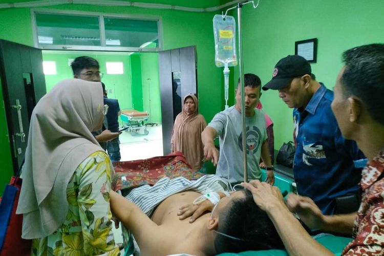 Jimmy Pranata, warga Musi Rawas, Sumatera Selatan saat menjalani perawatan di rumah sakit usai ditembak oleh dua orang tak di kenal.