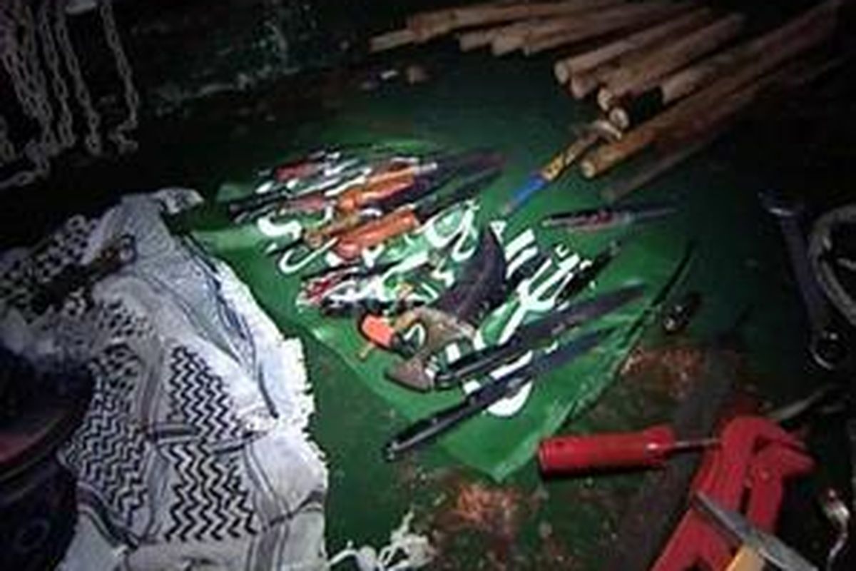 Weapons cache: The Israeli military released video of weapons they claim were found on board the Mavi Marmara  