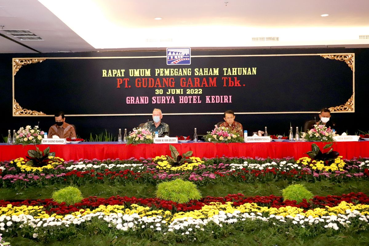 RUPS PT Gudang Garam Tbk di Hotel Grand Surya Jalan Doho nomor 95 Kota Kediri, Jawa Timur, Kamis (30/6/2022). 