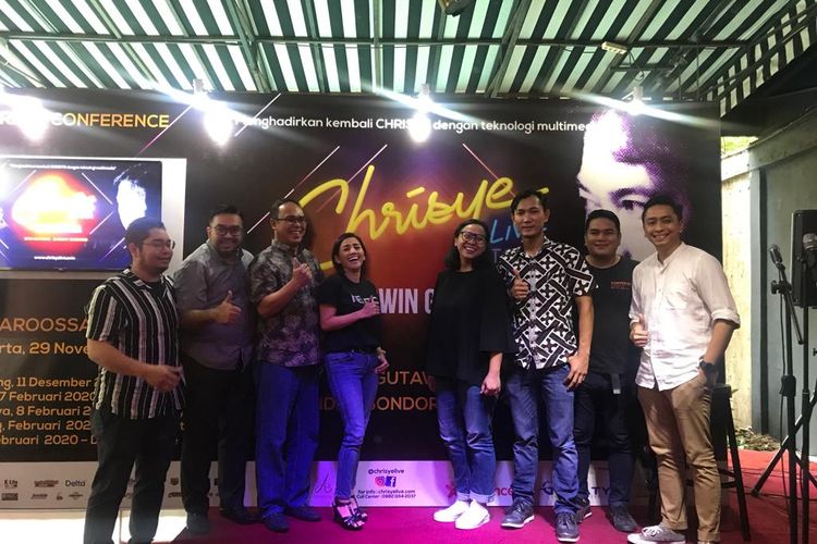 Pihak penyelenggara konser Chrisye Live by Erwin Gutawa dalam jumpa pers di kawasan Cipete, Cilandak, Jakarta Selatan, Jumat (29/11/2019).