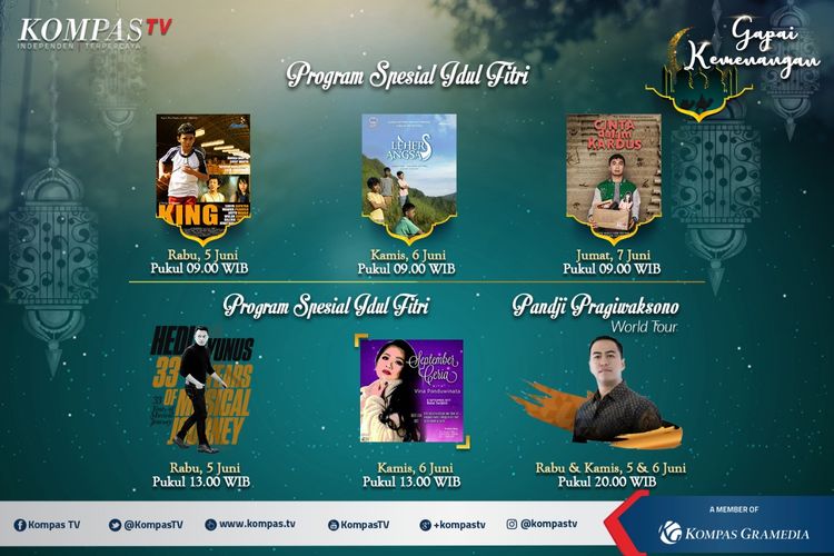 Menyambut hari raya Idul Fitri 1440H, KompasTV menghadirkan program spesial yang siap menemani para pemirsa dalam merayakan suka cita hari raya Lebaran. 