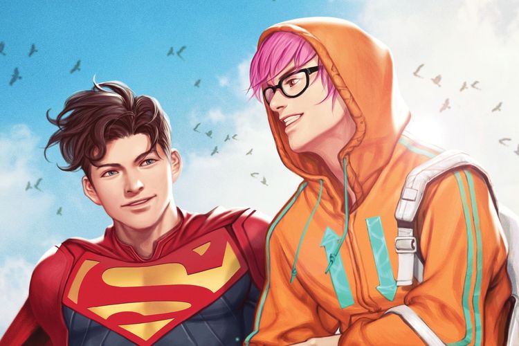 Jon Kent (kiri) sebagai anak Superman, putra dari Clark Kent dan Lois Lane, dikisahkan sebagai biseksual dalam komik DC terbaru, yang menjalin hubungan intim dengan pria bernama Jay Nakamura.