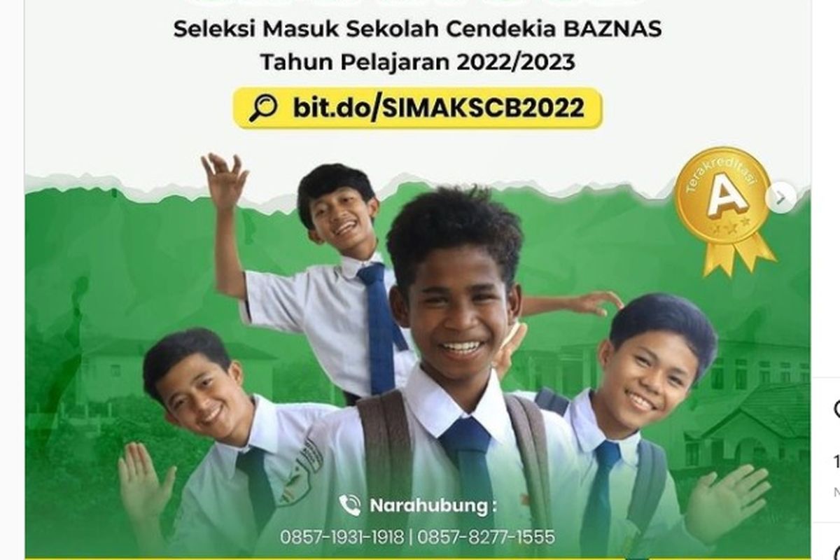 Beasiswa Sekolah Cendekia Baznas (SCB) 2022