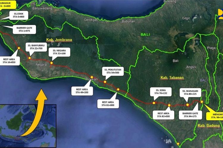 Ilustrasi Jalan Tol Gilimanuk-Mengwi. 