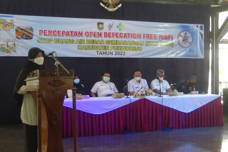 kegiatan sosialisasi Percepatan ODF di Pendopo Kabupaten Purworejo, Rabu (27/7/2022). Sosialisasi diikuti puluhan peserta dan menghadirkan sejumlah narasumber dari Pemkab Purworejo dengan berbagai materi.