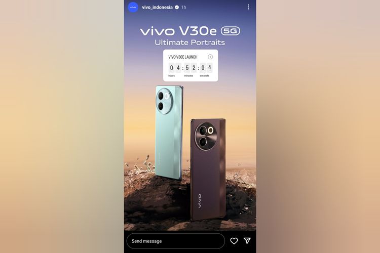 Poster peluncuran Vivo V30e.
