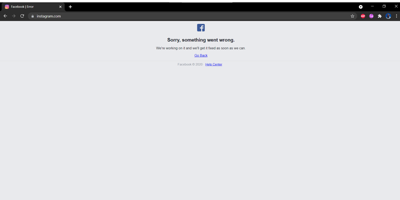 Instagram down. Situs Instagram.com tak bisa diakses, Kamis (2/9/2021) siang.