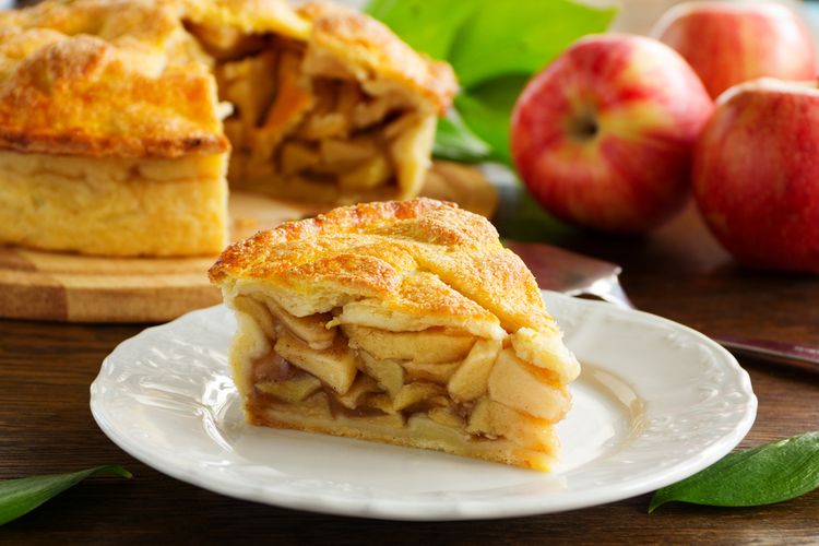 Ilsutrasi apple pie atau pai apel klasik. 