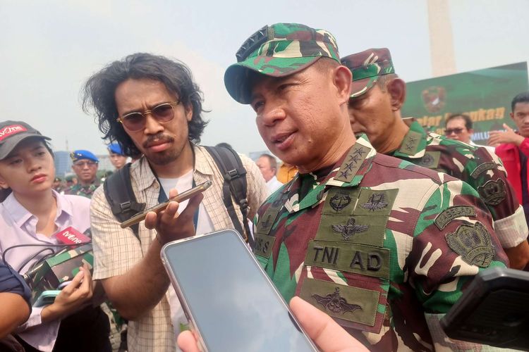 Kepala Staf Angkatan Darat (KASD) Agus Subiyanto saat ditemui di Lapangan Silang Monas, Jakarta Pusat, Rabu (8/11/2023).