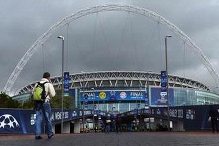 Stadion Wembley di London, Inggris, tempat final Liga Champions 2012-13, Sabtu (25/5/2013).