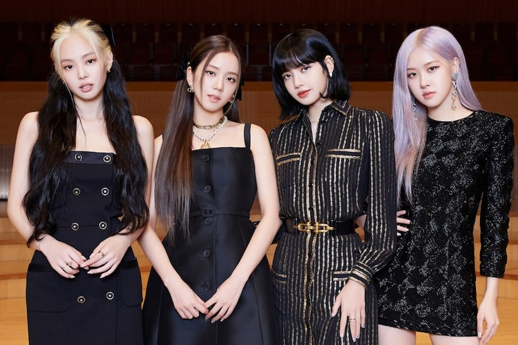 Girl group asuhan YG Entertainment BLACKPINK pada konferensi pers peluncuran singel How You Like That.