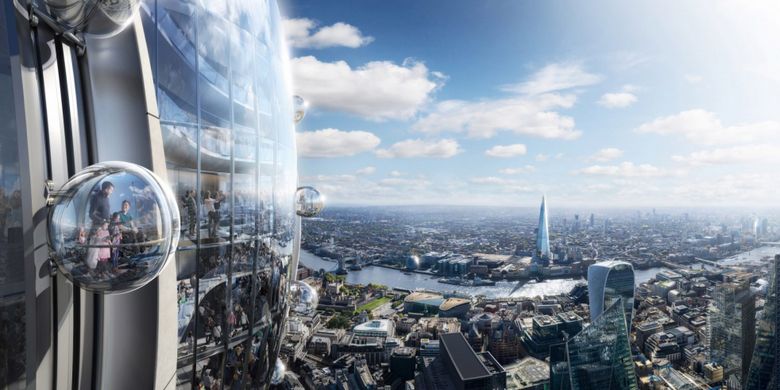 gedung baru ini akan menjadi bangunan tertinggi kedua di Kota London setelah The Shard.  