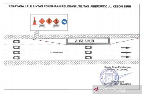 Ada Proyek Jaringan Kabel, Dishub Lakukan Penyempitan Jalan di Kebon Sirih dan Agus Salim