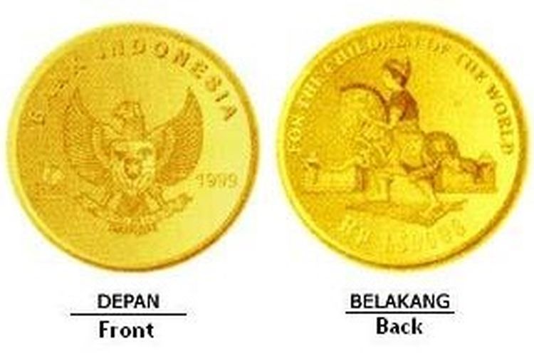 Uang logam emas murni dari Bank Indonesia