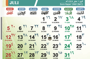 Kalender Juli 2026 Lengkap dengan Weton Jawa, Catat Jadwal Istiwa A'zham dan Awal Bulan Shafar