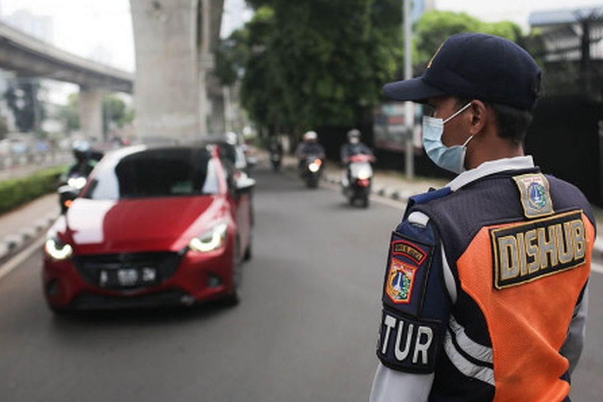 Ilustrasi rekayasa lalu lintas yang dilakukan Dishub DKI Jakarta