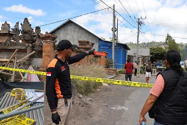 Lokasi perkelahian maut. Polres Bangli menetapkan 3 tersangka dalam kasus perkelahian maut yang menewaskan kakak-adik di Banjar Tabu, Kintamani, Kabupaten Bangli, Bali.