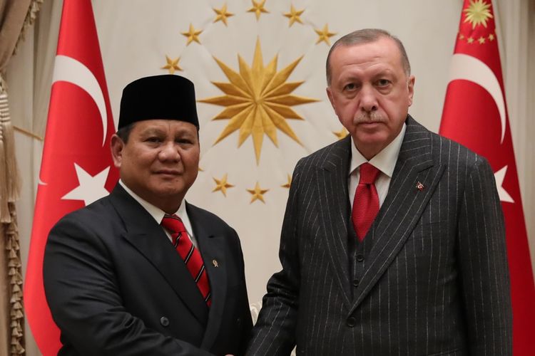 Prabowo Subianto saat bersama Presiden Turkiye Recep Tayyip Erdogan.