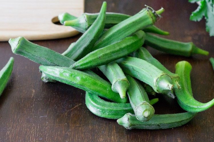 Ilustrasi okra segar. 