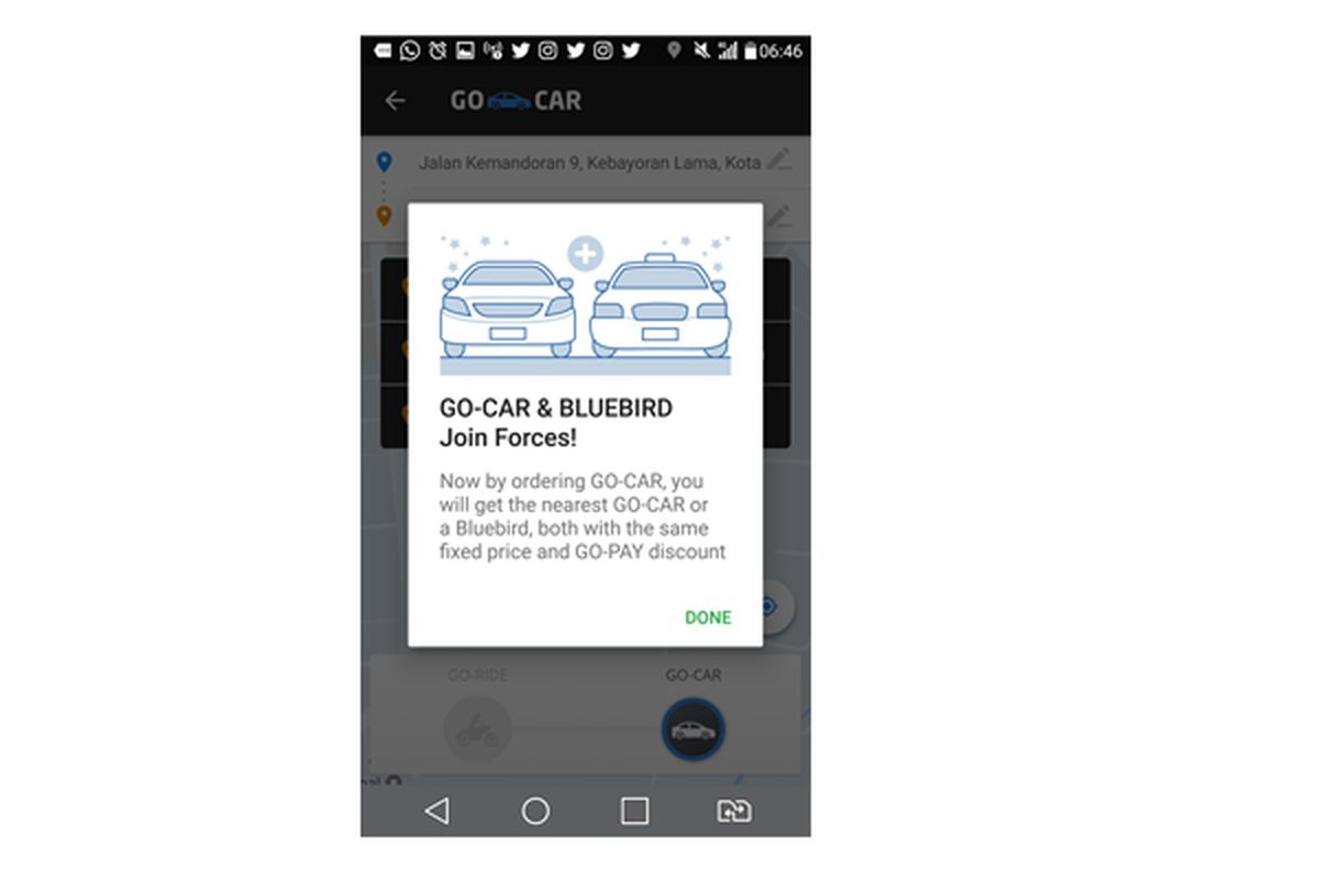 Go-Car berintegrasi dengan taksi BlueBird