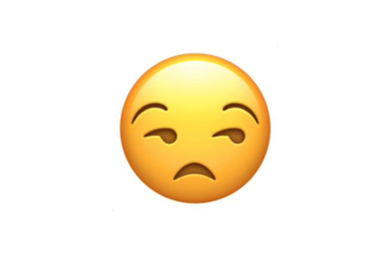Ilustrasi emoji wajah tidak senang.
