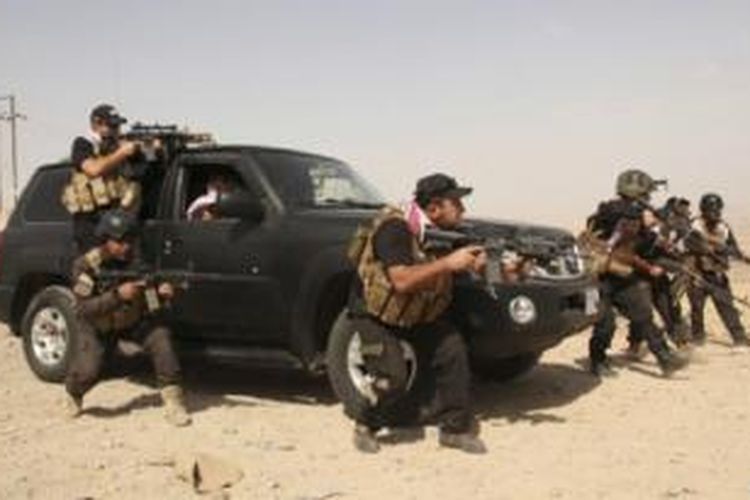 Pasukan Kurdi Pashmerga mengikuti latihan untuk menghadapi pejuang-pejuang ISIS.