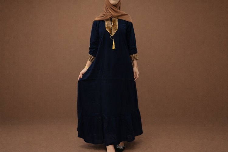 Gamis Istri Sultan Detail Handmade yang Membuat Tampilan Mewah