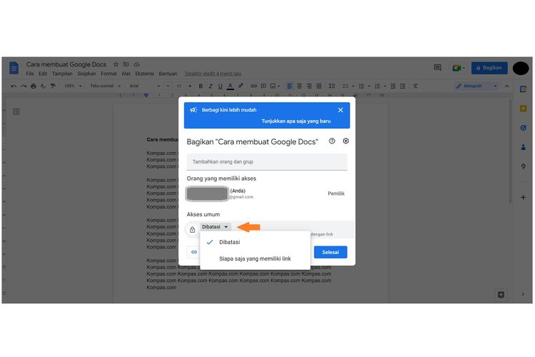 Cara membuat Google Docs