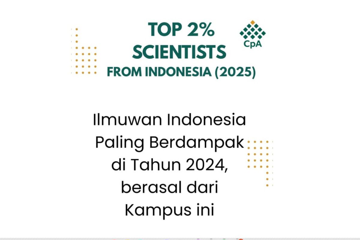 Lima ilmuwan Perguruan Tinggi Keagamaan Islam Negeri (PTKIN) tercatat dalam daftar Top 2% Scientist Worldwide (single-year) 2025.