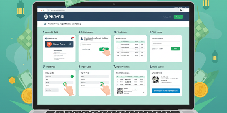Prosedur tukar uang baru untuk Lebaran 2026 lewat PINTAR BI. Tukar uang baru 2026 via PINTAR BI.