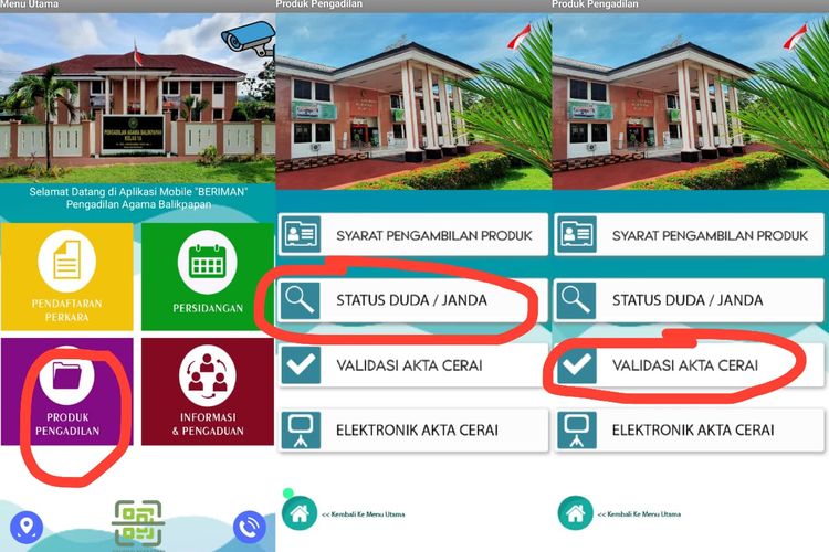 Pengadilan Agama (PA) Balikpapan meluncurkan Sistem Informasi Duda dan Janda (SIDUDA) yang bisa diakses melalui aplikasi Beriman di Play Store, atau melalui situs web https://siduda.pa-balikpapan.go.id, untuk memeriksa status perwakinan calon pasangan.