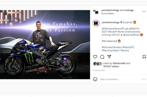 Meski Gagal Juara Dunia, Quartararo Dapat Kado YZR-M1 dari Yamaha